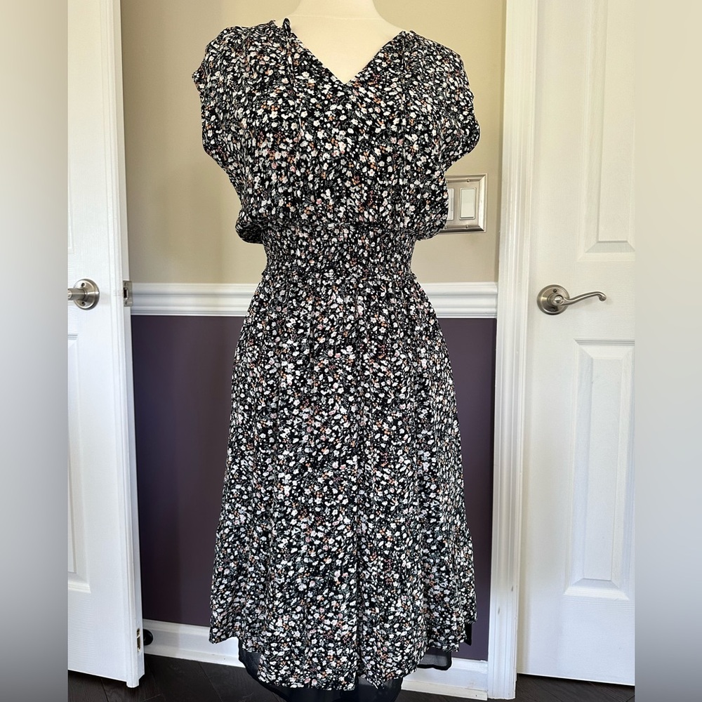 Black floral midi dress by rails - NWOT